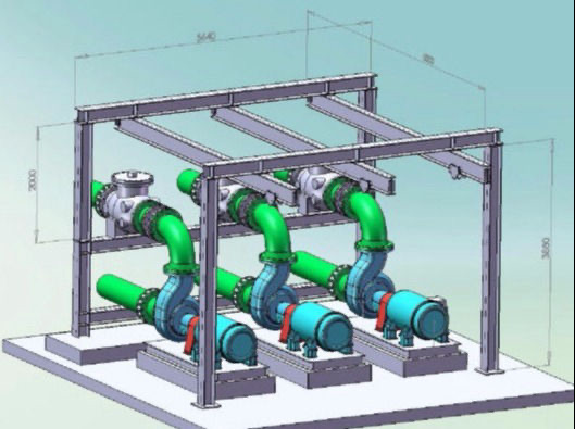 Modelación 3D de sala de bombas